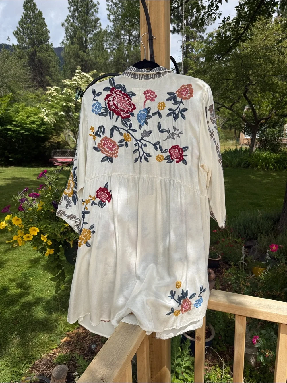 RARE. Johnny Was Sani Satin Blouse/Tunic/Dress size Medium - Picture 2 of 13